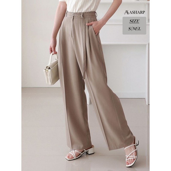 에이샵 핀턱 주름 벨트셋 와이드 슬랙스 ASPT033M25