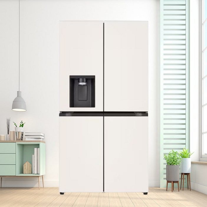 LG전자 DIOS디오스 오브제컬렉션 STEM 얼음정수 4도어 냉장고 820L 베이지베이지J825MEE042