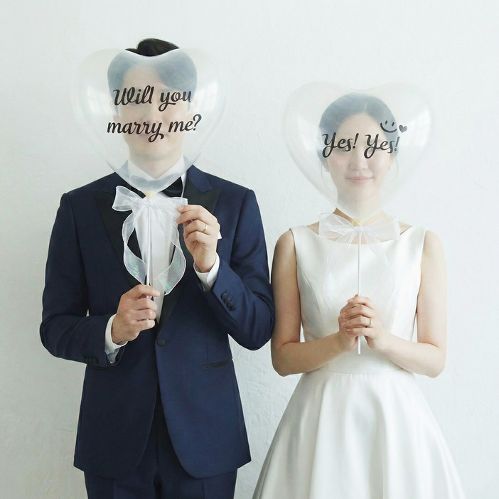 프로포즈 웨딩촬영 하트풍선 쉬운 DIY 레터링 세트 윌유메리미