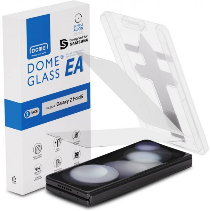 Whitestone 2PACK EA GLASS 스크린 보호 필름 갤럭시 Z 폴드 5 2023용, 전면 강화 유리 쉴드 간편 설치  2개 팩