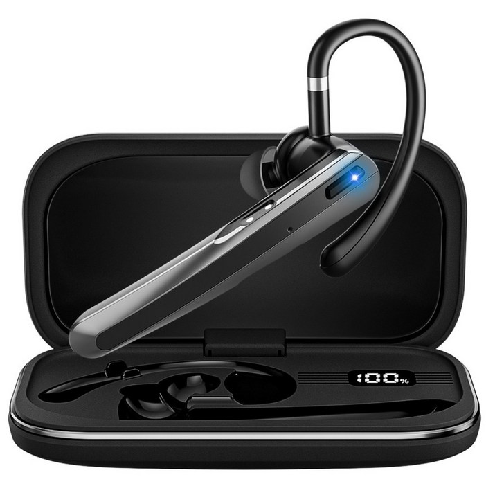 PERFFIER 퍼피어 귀걸이형 무선 블루투스 이어폰 핸즈프리, 블랙