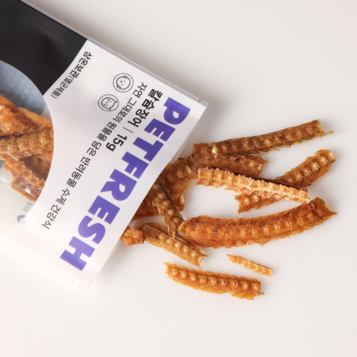 펫프레시 칼슘장어 15g 뼈튼튼수제간식 강아지 고양이 원물신선간식 수제간식 수제펫푸드