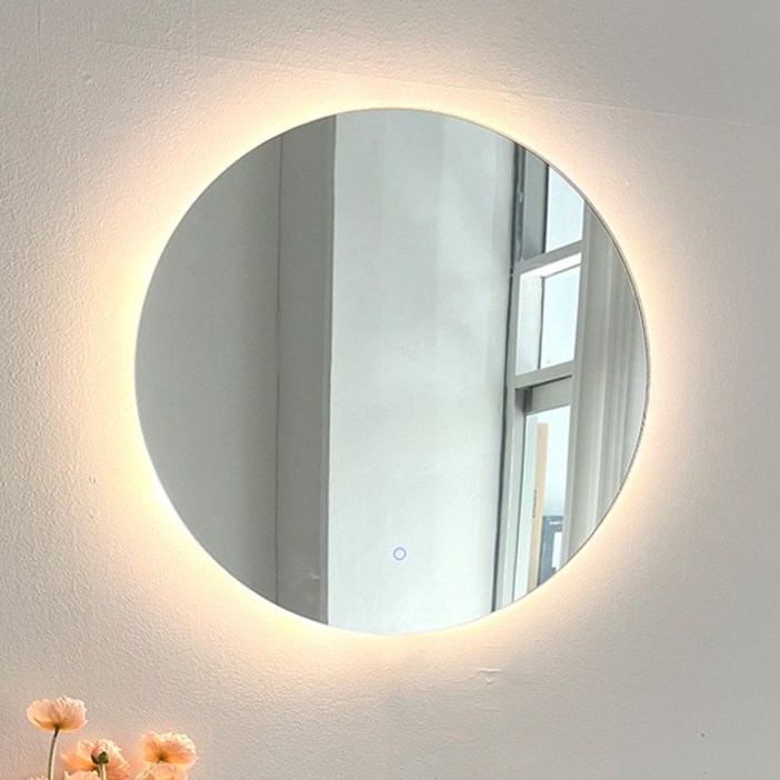 KC인증 터치형 3색변환 LED 원형600 벽걸이 인테리어 간접등 화장대 조명거울