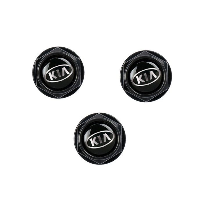 현대모비스 기아 블랙볼트 1SET3개 자동차 보조번호판볼트 넘버판볼트 보조판볼트 번호판볼트, 블랙, 3개