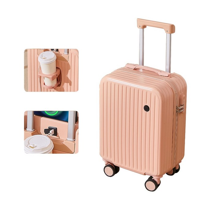 NewBoy 캐리어 18인치 기내용 미니 하드 여행용 감성 하드 캐리어 수납 주머니 대용량 패션 남녀 공용 흰색 블랙 분홍색 블루 옐로우
