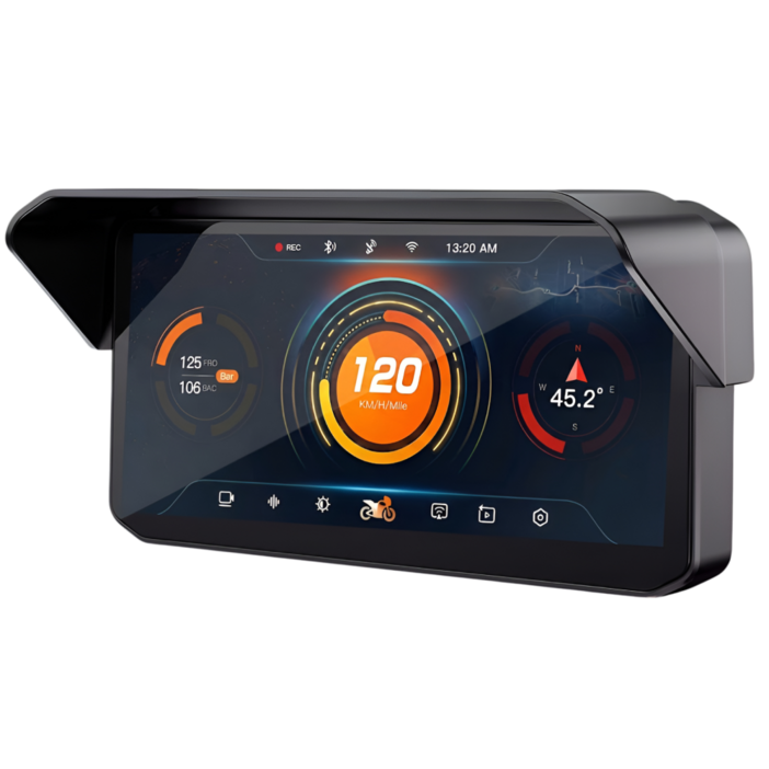 비전로직 오토바이 블랙박스 네비게이션 카플레이 안드로이드 바이크 6.25인치 블루투스, 블랙, M9FS