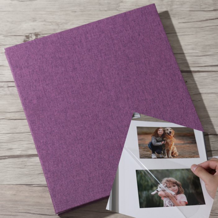 미리모아 초음파 네컷 대용량 접착식 앨범, 120매, 퍼플