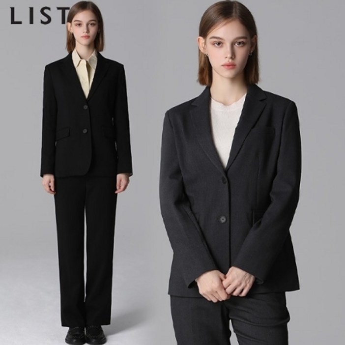 [리스트(LIST)] 절제된 투버튼 크롭 셋업 재킷 (택가격 268000원)