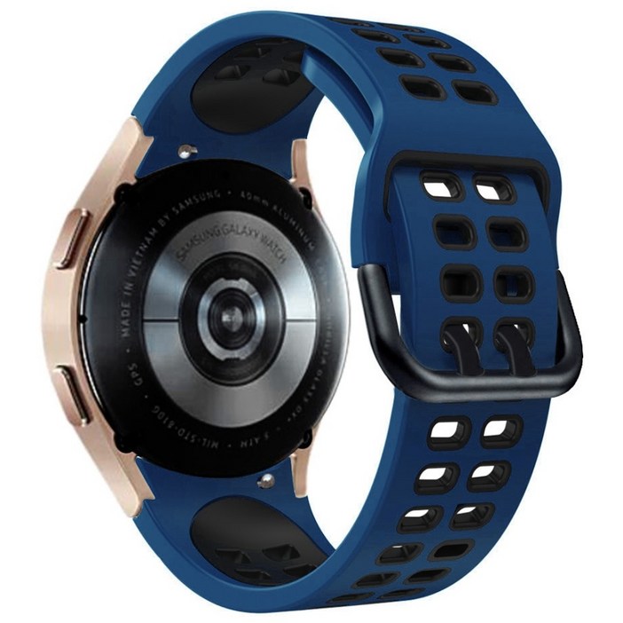 밴드톡 갤럭시워치 호환 익스트림 스포츠 투톤 실리콘 날개형 스트랩, 미드나잇블루블랙