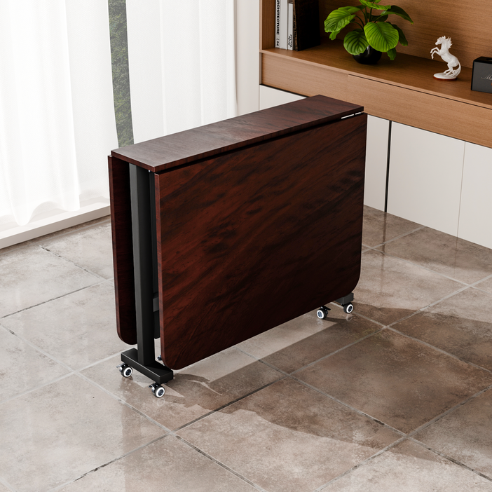 해당컴퍼니 원목 다용도 기능성 이동 식탁 일체형 접이식 테이블 설치 필요없음 H151, 6인용, 밤색