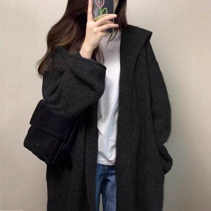 아이엠몽 여성 오버핏 롱 가디건