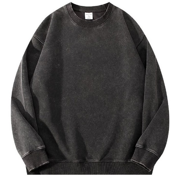 워싱 워시드 긴팔 남성 여성 맨투맨 티셔츠 어메리칸 빈티지 두툼한 350g 고급 면