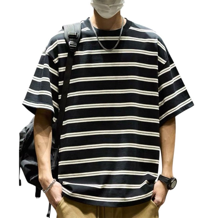 하이다 남자 오버사이즈 반팔티 스트라이프 3XL 하이다 남자 오버사이즈 반팔티 스트라이프 3XL