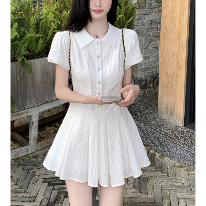 벨리엔 캐주얼 플리츠 셔츠 원피스