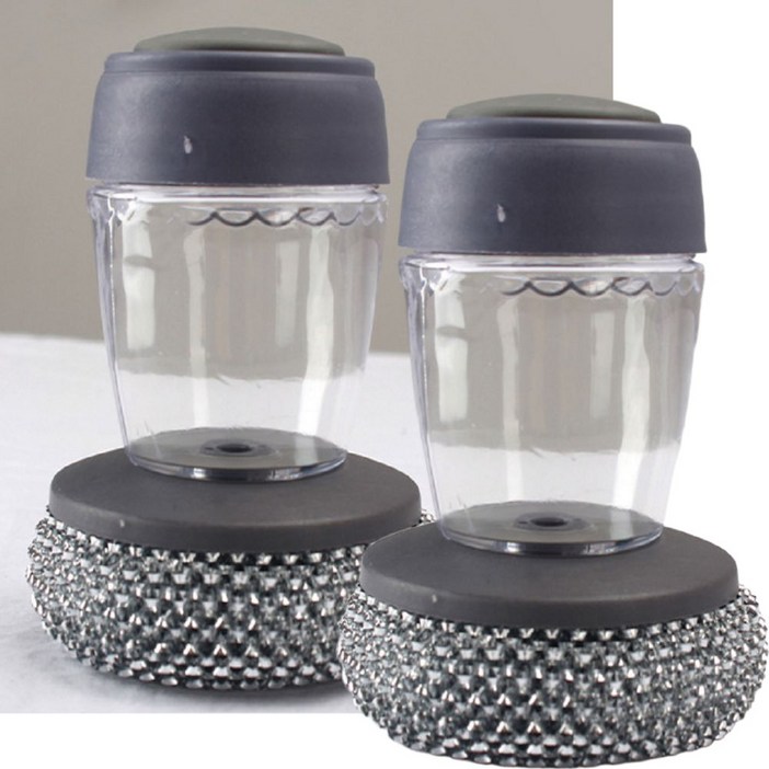 지디컴 펌프 교체형 수세미 자동 주방 세제일체형수세미 2p, 2개, 1세트