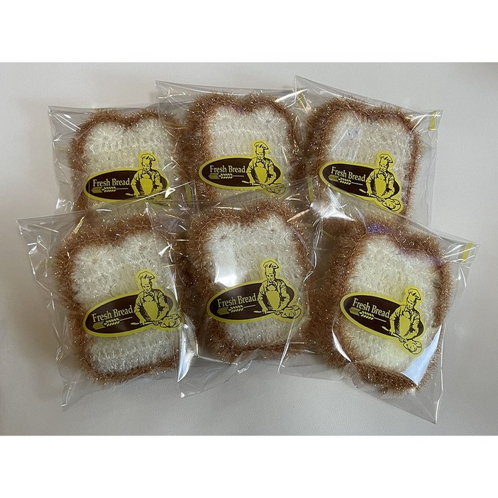 식빵 수세미 귀여운 주방 아크릴 수세미, 1세트, 3개