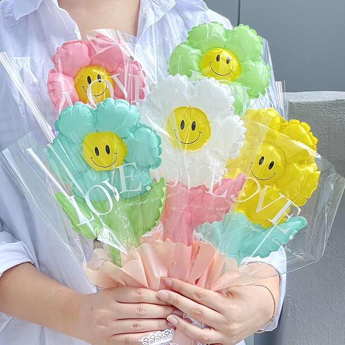 파티앤온 데이지 꽃다발 5송이 생일 기념일 학예회 풍선, 데이지꽃다발 파티앤온 데이지 꽃다발 5송이 생일 기념일 학예회 풍선, 데이지꽃다발