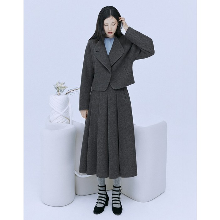 24FW 울혼방 플리츠 스커트