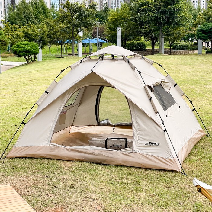 핌핏트 원터치 텐트, 베이지, 3인용