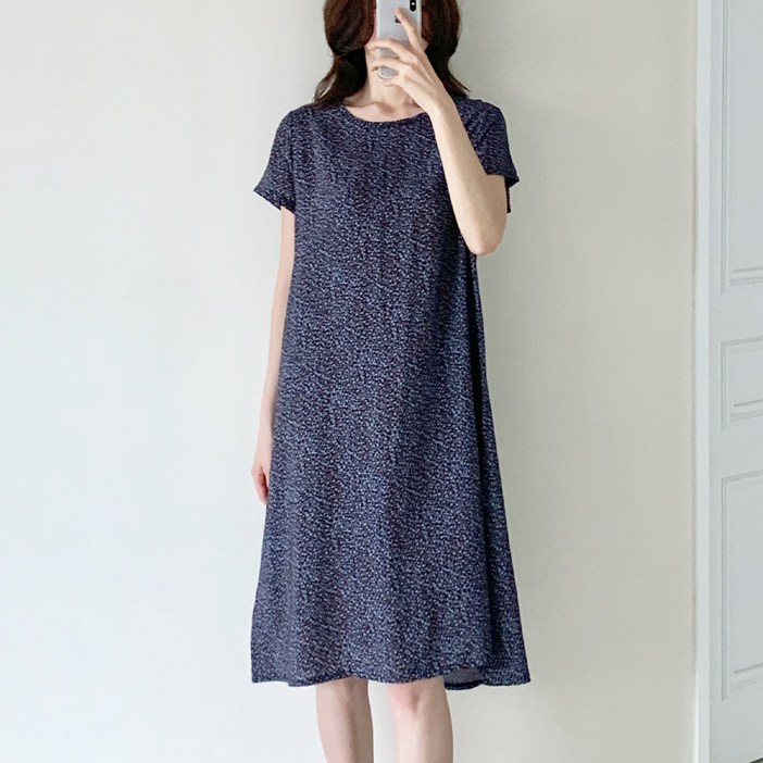 여성 플라워 인견 반팔원피스 빅사이즈