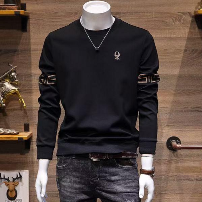 십전십미 맨투맨 남자 봄가을 슬림 라운드 자수 캐주얼 코트