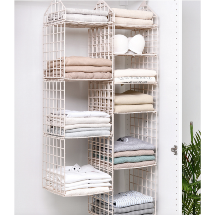 시옷모먼트 옷장 걸이형 의류 정리 수납장 행잉 오거나이저, 베이지