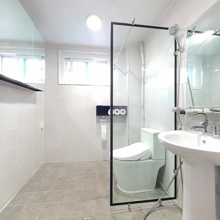 안전강화유리당일발송 A6마트 욕실파티션 55종 모음 DIY 쉬운설치 샤워부스, 블랙네모파티션750