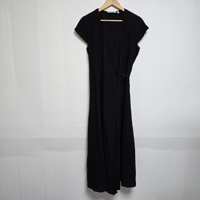 (빈티지) 앤아더스토리즈 린넨 랩 원피스 블랙(XL)