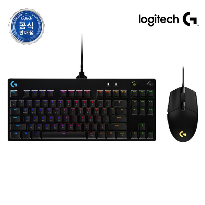 로지텍코리아 G PRO SET [지프로 키보드 + G102 게이밍 마우스], 블랙, PRO(청축)+G102(블랙), 텐키리스