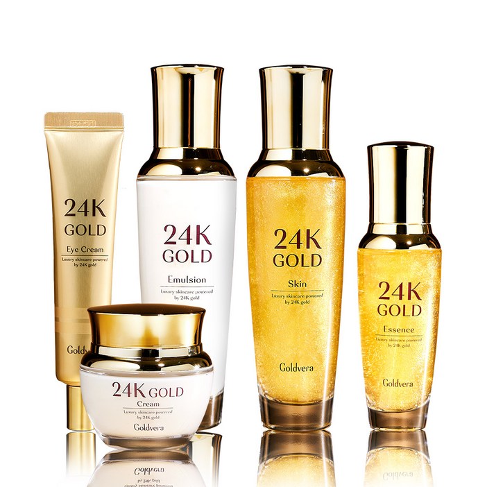 골드베라 24K골드 스킨케어 화장품 5종세트 기초화장품 주름미백 탄력보습
