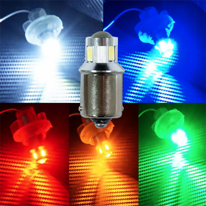 삼항LED 12V24V겸용 더블 하이파워 미니 6발 LED시그널전구더블, 더블블루, 1개