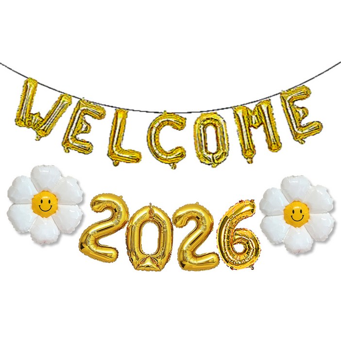 연말 파티 용품 풍선 세트 웰컴 새해 신년 입학 송년회  파티용품 헬로 welcome 환영 졸업 장식 숫자 홈 파티 행사 크리스마스 소품 데코