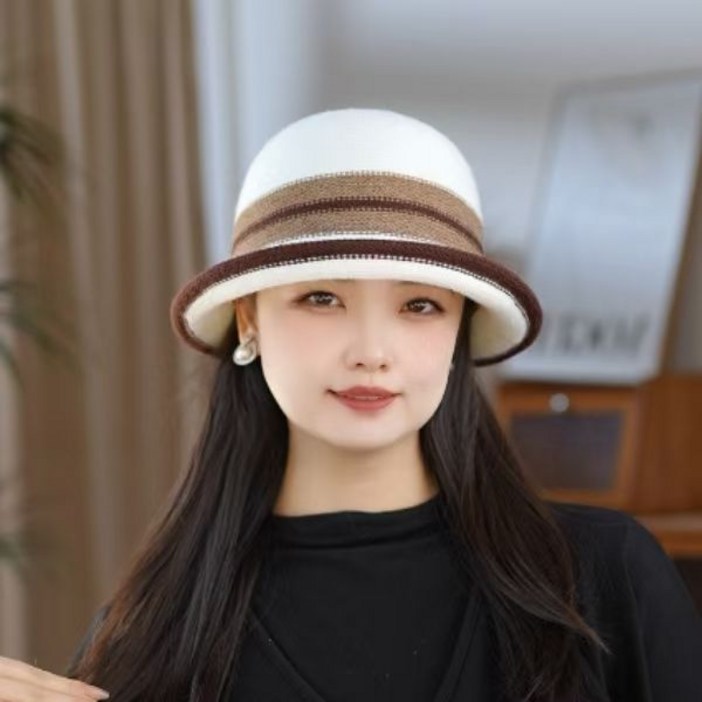 Skyciky 가을겨울 신상 울 브리티시 레트로 보온 버킷햇 여성 우아한 데일리 패션 모자 LY086