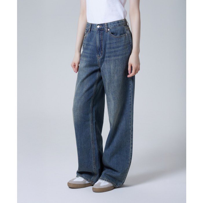 국내매장정품 스파오 SPAO 바지 팬츠 COOL 롱 와이드 진SPTJF25G51 아웃도어 데이트 원피스 남자코디 캐주얼 청바지 여성 치마 캠핑