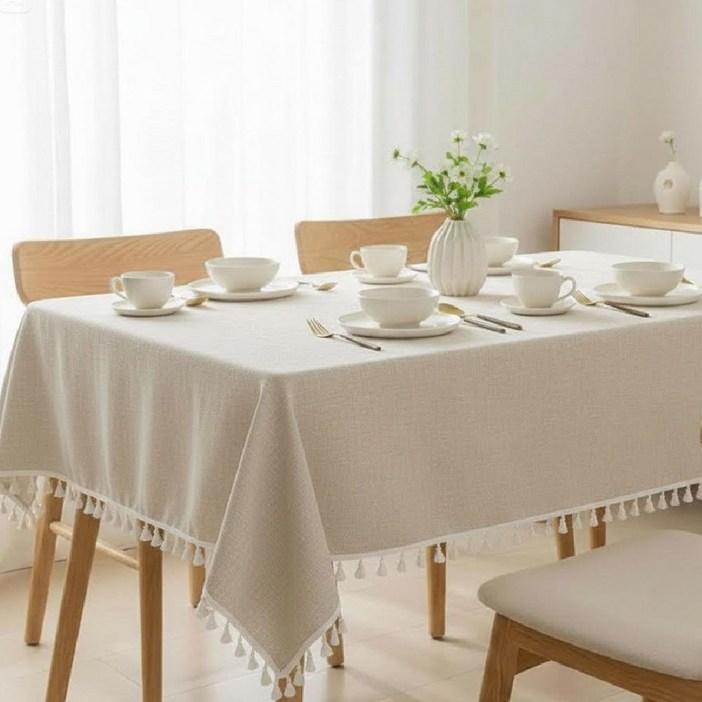 올리올망 린넨 테이블보 방수 식탁보