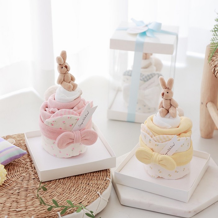 [출산백일선물] 우이동금손 블레스 아기옷 케이크 5종세트(선물포장)