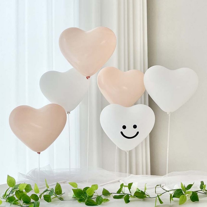 연지마켓 하트 풍선 생일 브라이덜 파티 용품 스마일 따가움없는 가로스탠드 세트