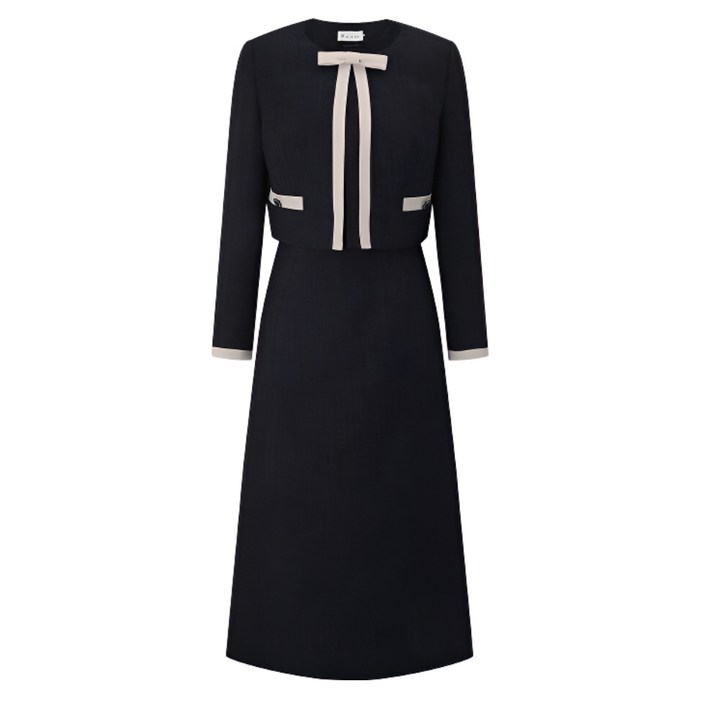 ❲매장정품❳ 잇미샤 결혼식 원피스 단정한 컬러 블록 자켓 세트 ITP9WOP75A 하객 오피스 룩