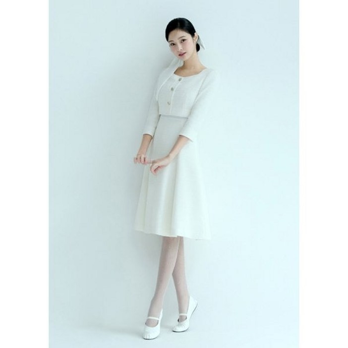 매장 정품 잇미샤 투인원 트위드 원피스 결혼식 연회 여리여리 페미닌