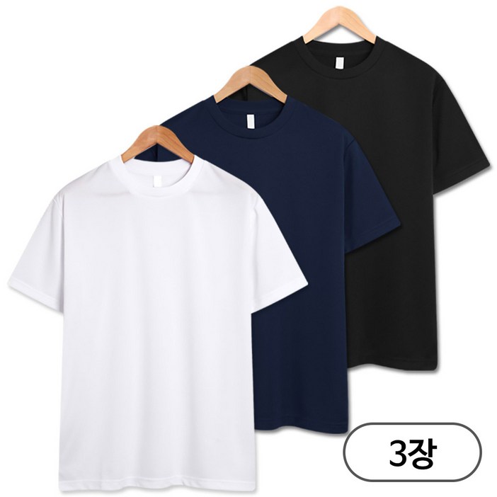3장 세트 드라이 라운드 쿨티셔츠 남녀공용 기능성 반팔티 냉감 반팔 반팔티 SCC5274PT