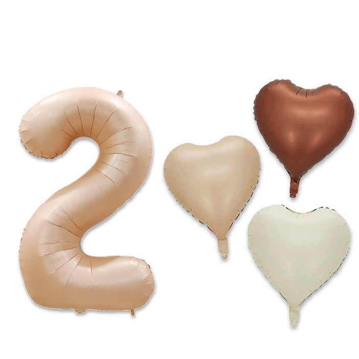 해피쏘굿 40인치 베이지 숫자19  하트 풍선 세트