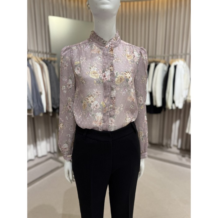 로엠 하이넥 플라워 블라우스 2colors RMBLC49R14