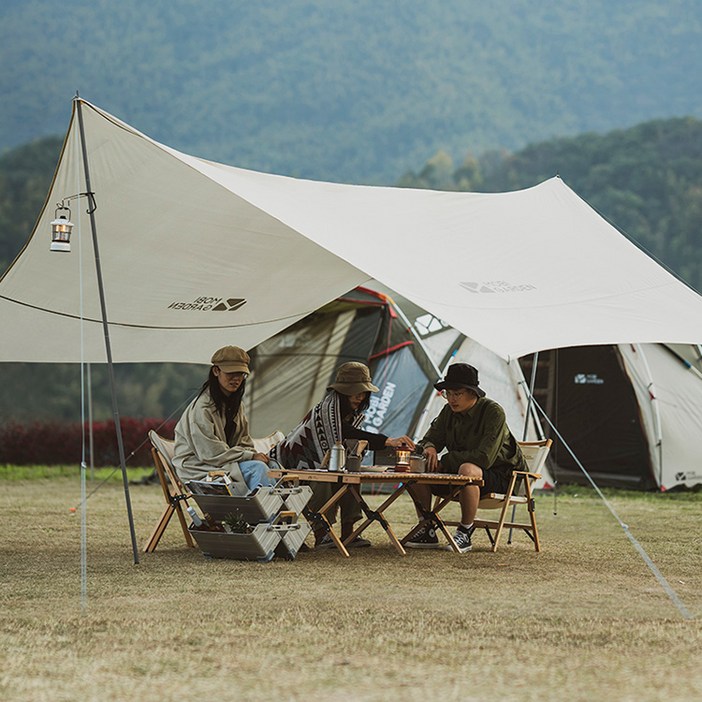 모비가든 실버코팅 헥사타프 자외선 차단 대형,특대형 그늘막, 웜카키