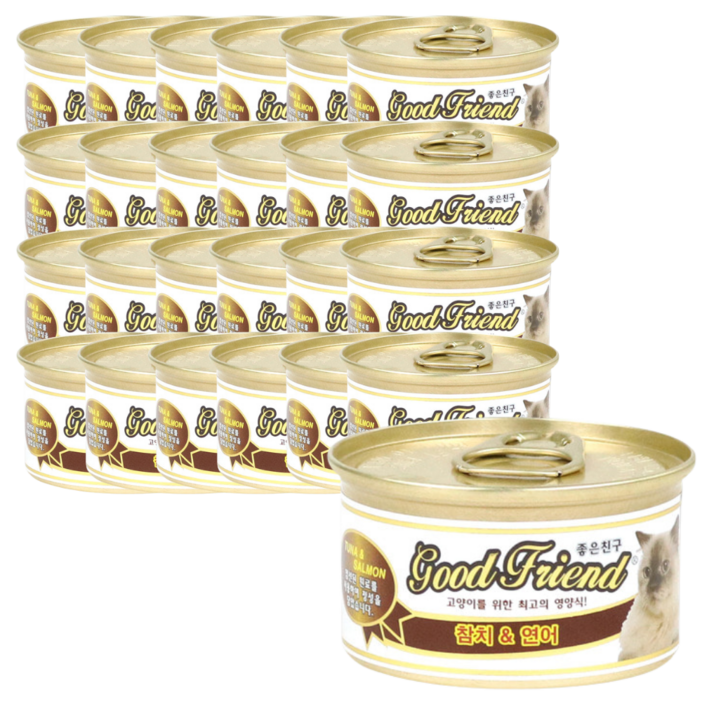 굿프랜드 참치+연어 85g x 24개 고양이캔