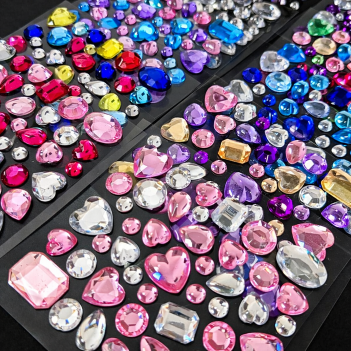 하루꾸미 보석 비즈 큐빅 입체 스티커 10종