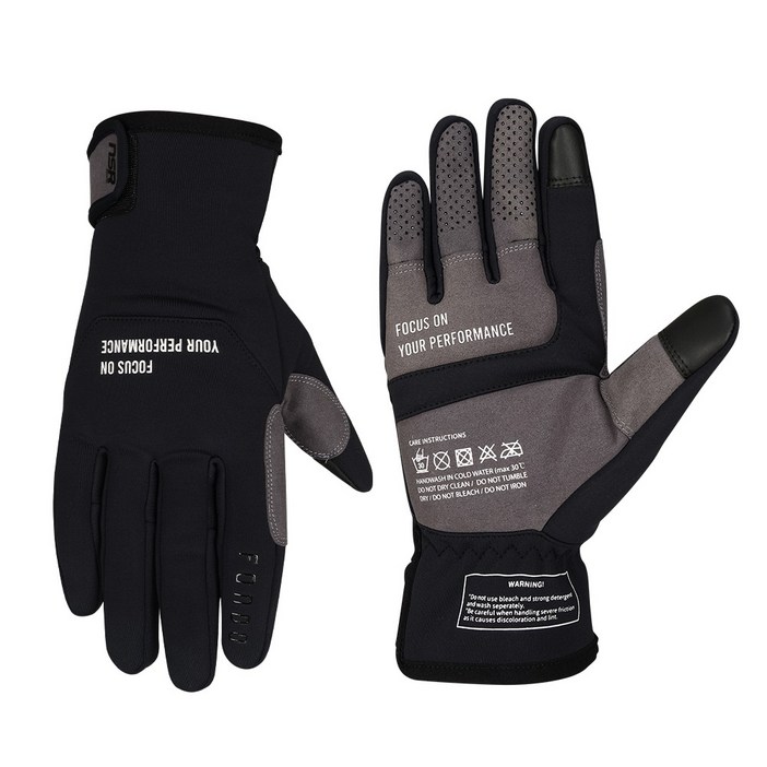 NSR 폰도 코션 패딩 장갑 자전거 라이딩 가을 간절기 겨울 글러브, 블랙, 1개