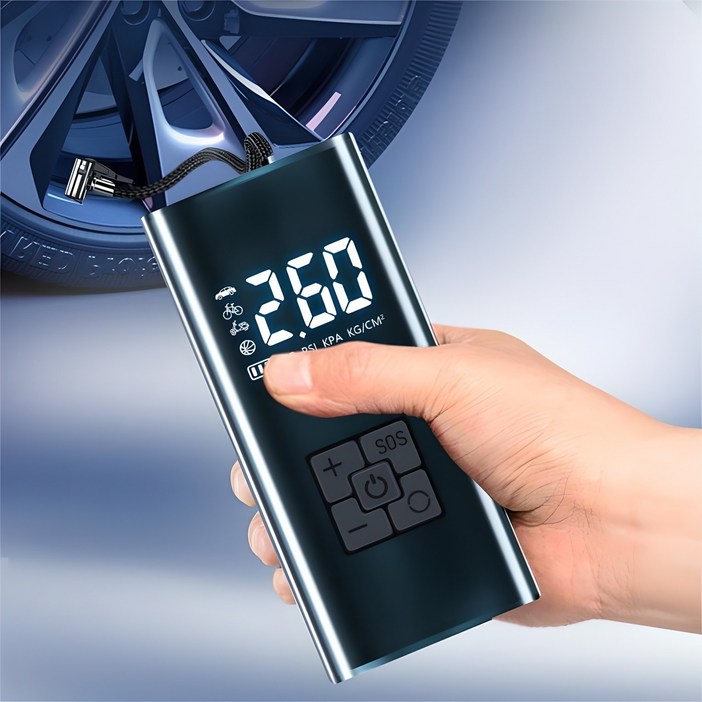 타이어 공기압 주입기 휴대용 무선 올인원 세트 6000mAh 타이어 압력 모니터링led손전등보조배터리자동차 농구공 자전거 오토바이 다용도에어펌프, 블랙, 1세트 타이어 공기압 주입기 휴대용 무선 올인원 세트 6000mAh 타이어 압력 모니터링led손전등보조배터리자동차 농구공 자전거 오토바이 다용도에어펌프, 블랙, 1세트
