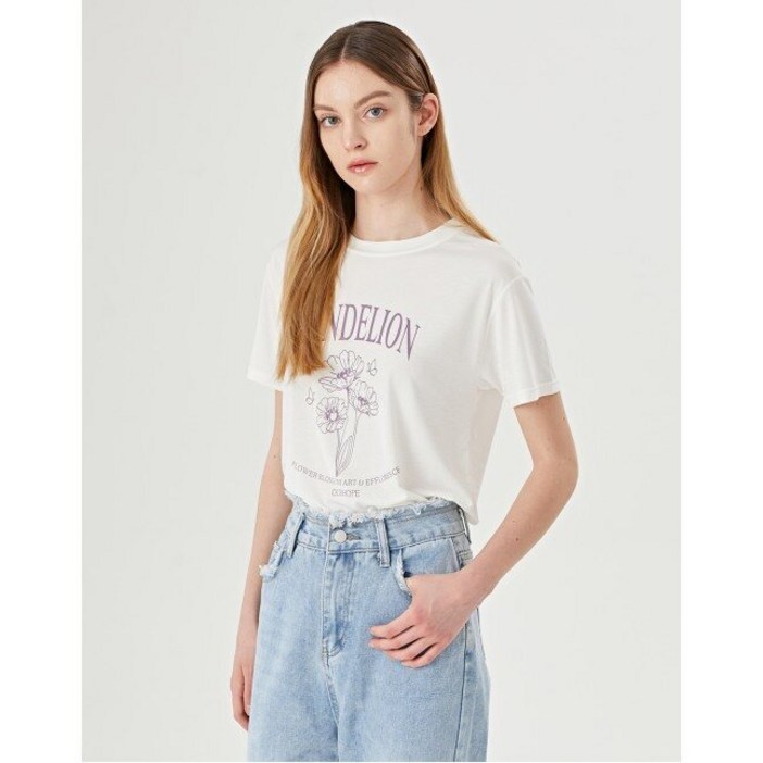 GGPX 라운드넥 단델리온 러블리 반팔 티셔츠 GOBLW013D