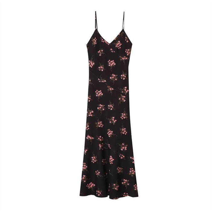 자라 ZARA 끈나시 원피스 플라워 롱 2587053