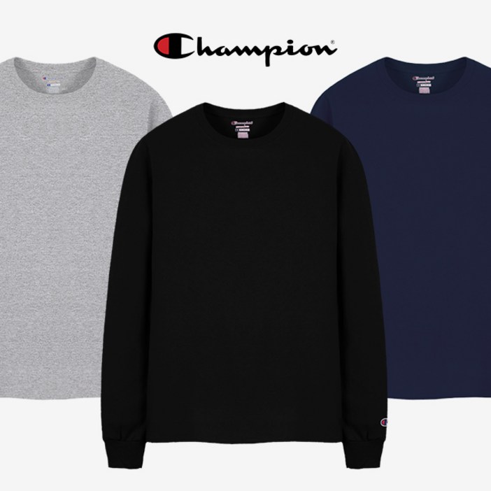챔피온 남녀공용 긴팔티 100 면 롱슬리브 2025 FW 신상 15047TU